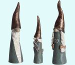 Tomte family w/metallic hat, set of 3