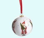 Christmas ball ornament w/ Tomte holding a tree