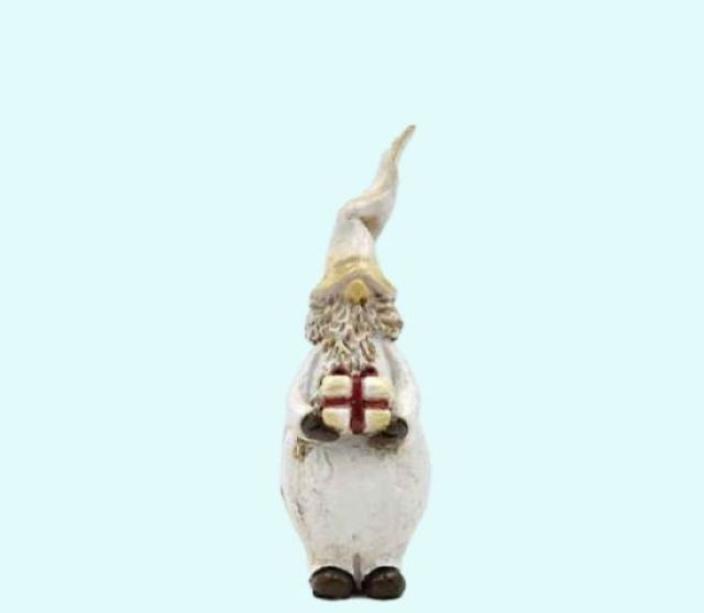 Tomte Svante w/ package, white, 4"