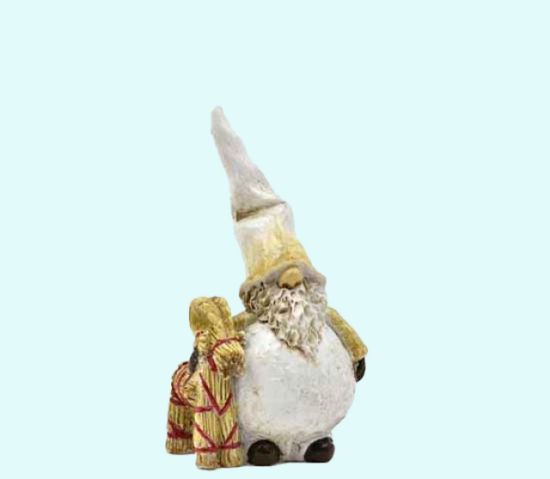 Tomte Dante w/ strawgoat, white, 3 1/2"