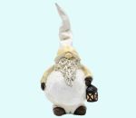 Tomte Dante w/ lantern, white, 8"