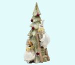 Tomte Svante & Dante w/tree, white, 6"