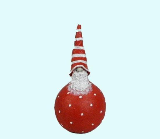 Tomte w/round polkadot body 6", red