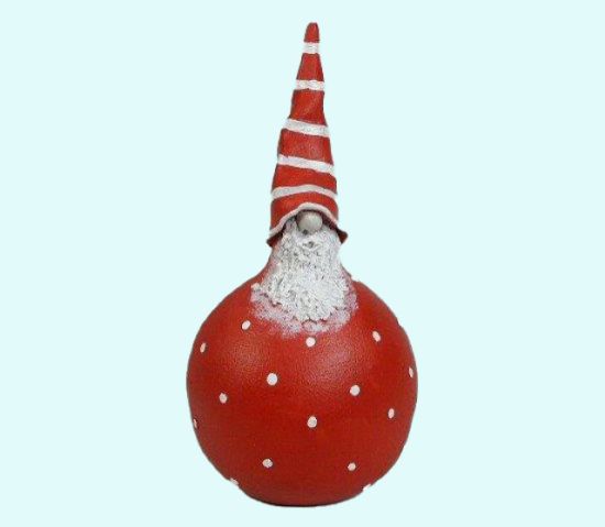 Tomte w/round polkadot body 7 1/4", red