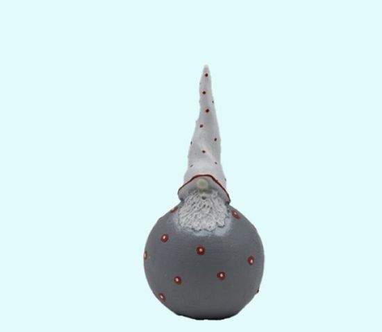 Tomte w/round polkadot body 6", grey