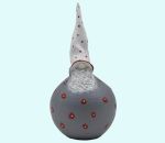 Tomte w/round polkadot body 7 1/4", grey