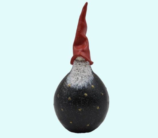 Tomte w/round polkadot body 7 1/4", black