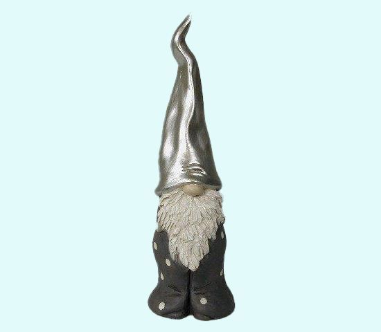 Tomte w/ grey pants & silver hat, 7"