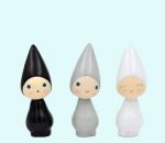 Tomte Peggy black / grey / white, set of 3