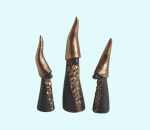 Tomte w/ long beard, black / gold, set of 3