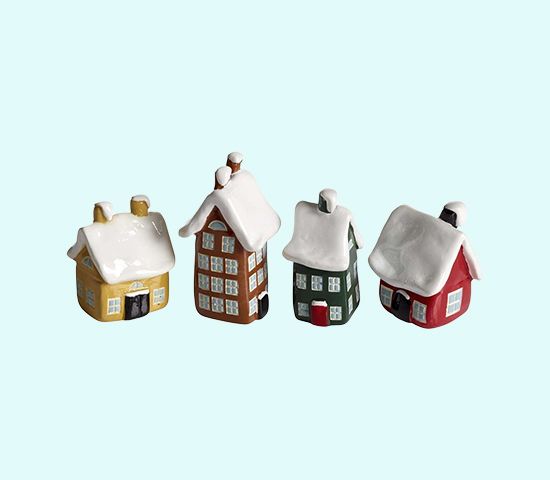 Winter village, set of 4