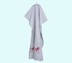 Towel 18 x 24", grey w/red Dalahorses