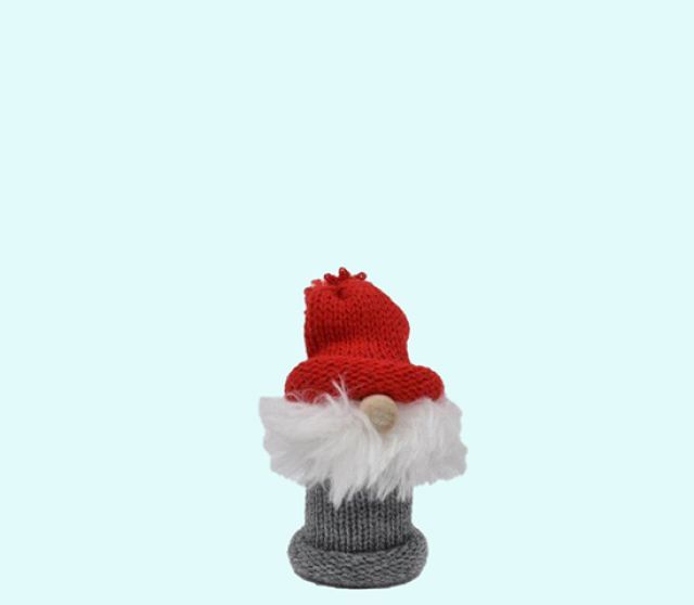 Tomte w/ beard & big nose mini, grey / red