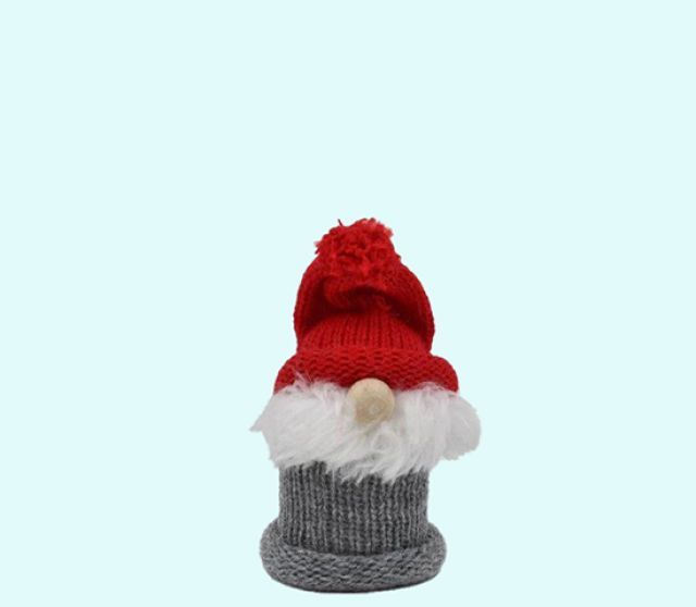 Tomte w/ beard & big nose S, grey / red