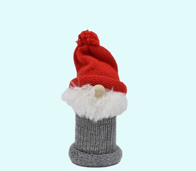 Tomte w/ beard & big nose M, grey / red