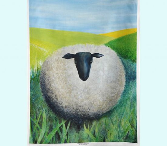 Towel 20" x 28", colorful sheep