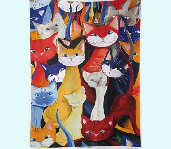 Towel 20" x 28", colorful cats