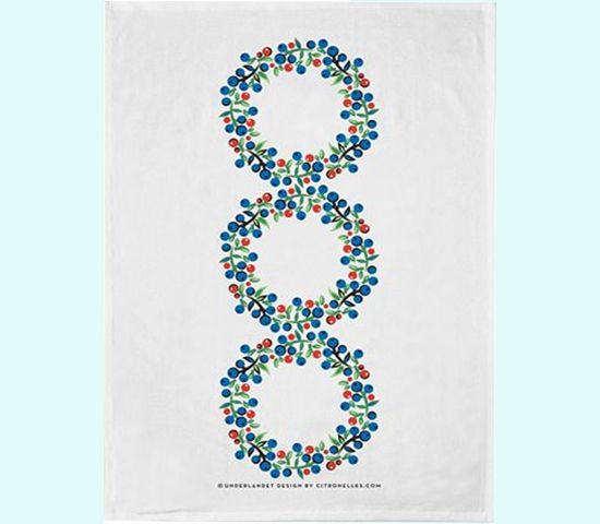 Towel 20 x 28", blb / lingb wreath, white co / li