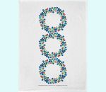 Towel 20 x 28", blb / lingb wreath, white co / li