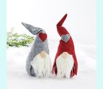 Tomte w/ear flap hat 10", red/grey asst