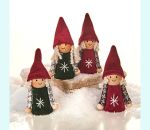 Tomte girl & boy w/star on shirt 3", set of 2