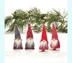 Tomte w/ tall hat, red / grey 4", asst