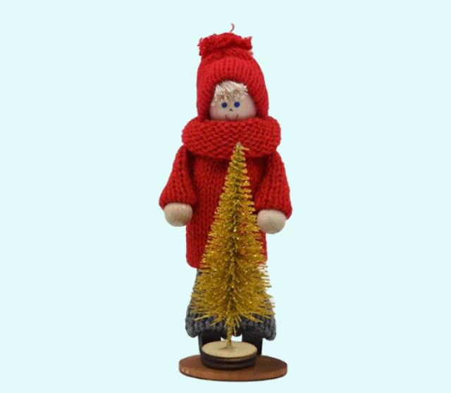 Tomte boy w/gold tree