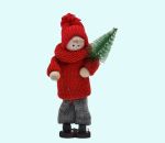 Tomte boy carrying green tree