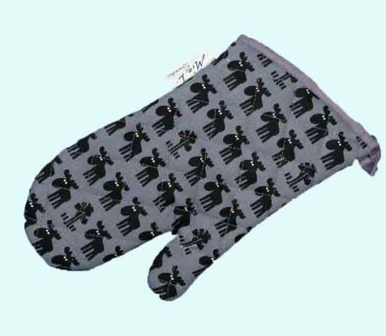 Oven mitt, moose in black