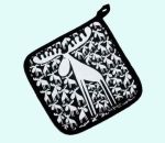 Potholder, moose herd black / white