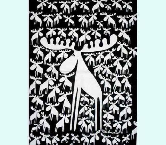 Towel, moose herd black / white