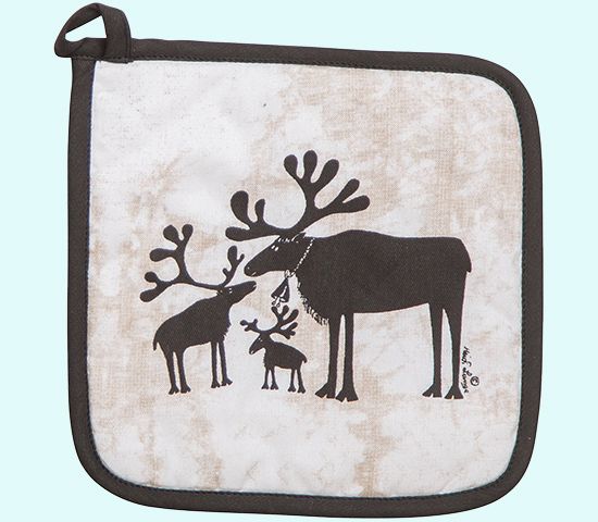 Potholder, reindeer family