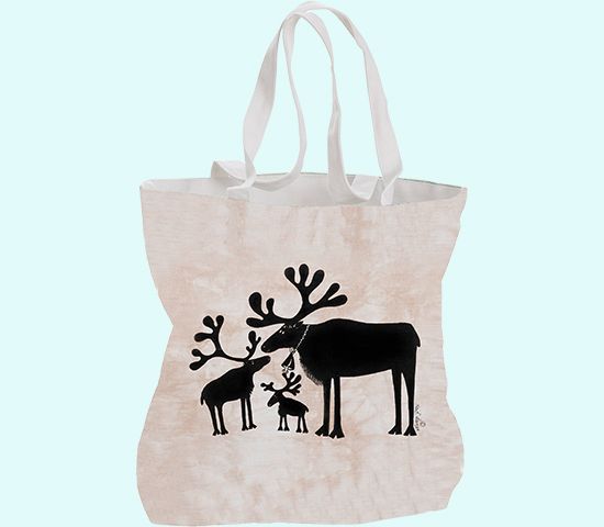 Tote bag, reindeer family