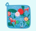 Potholder, kurbits & Dalahorse, light blue