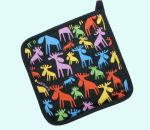 Potholder, colorful moose