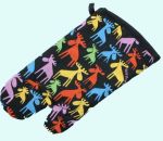 Oven mitt, colorful moose