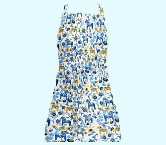 Apron, Dala blue/yellow S