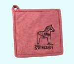 Potholder, Dalahorse Sweden, red