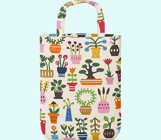 Tote bag, potplants, multi