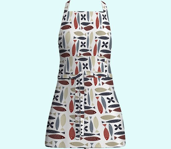 Apron, shoal of fish