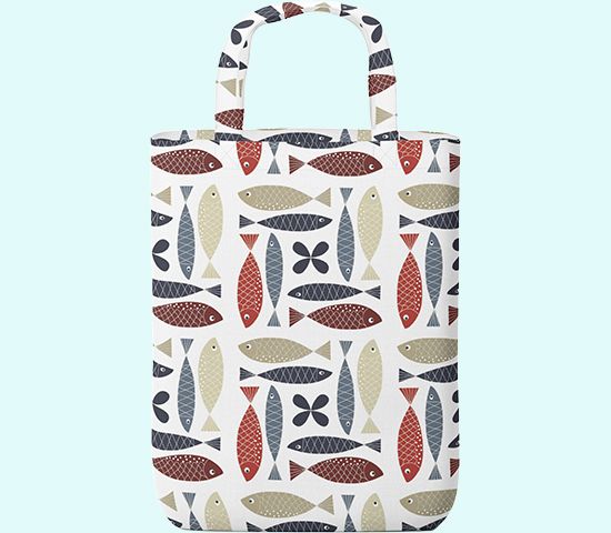 Tote bag, shoal of fish