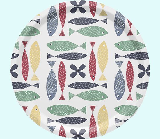 Tray 12", shoal of fish