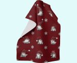 Towel, Tomte & snowflakes, red