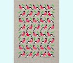 Towel 20 x 28, bullfinch w/hearts