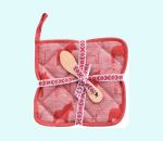 Potholder & spreader set, Dalahorse red