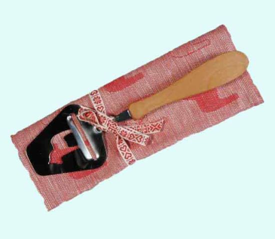 Towel & cheese slicer, red Dalahorse