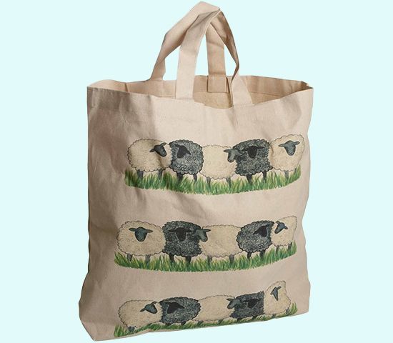 Tote bag 17 x 19", sheep