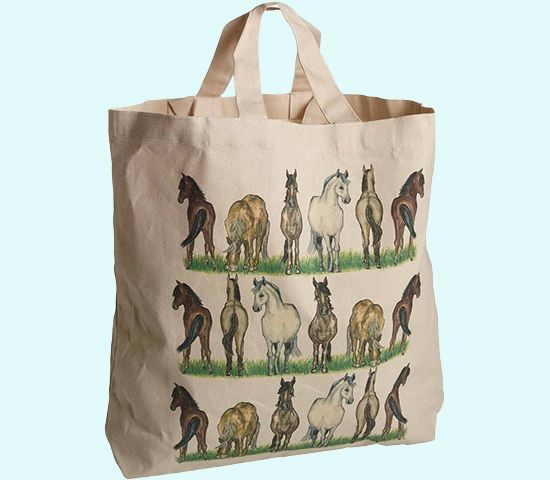 Tote bag 17 x 19", horse