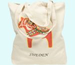 Tote bag, Dalahorse / Sweden, white