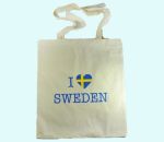 Tote bag, I Love Sweden, nat